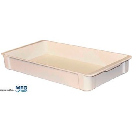 MFG TRAY Molded Fiberglass Toteline Stacking Tote 808208 - 22-3/8"L x 12"W x 3-1/8"H, White 8082085269